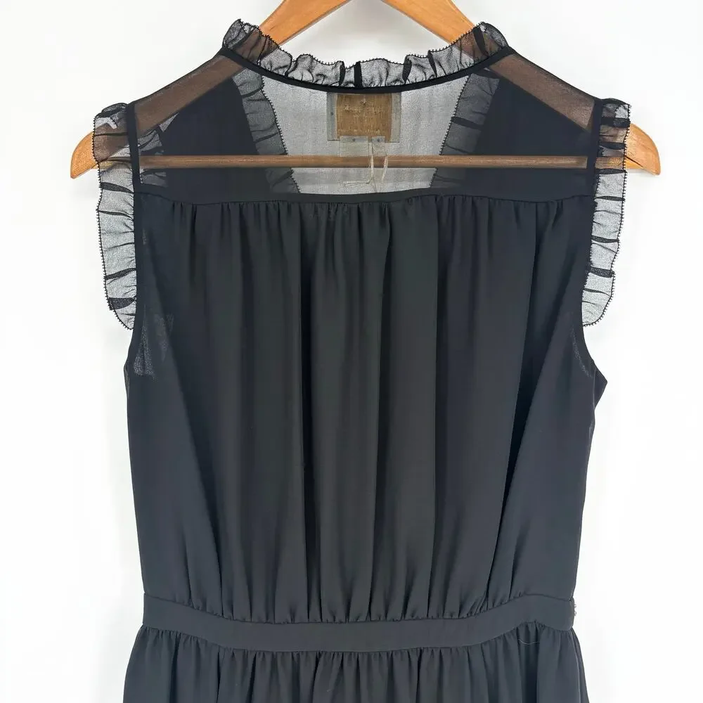 NWT Kate Spade Black Chiffon Embellished Mini Dress Size 6